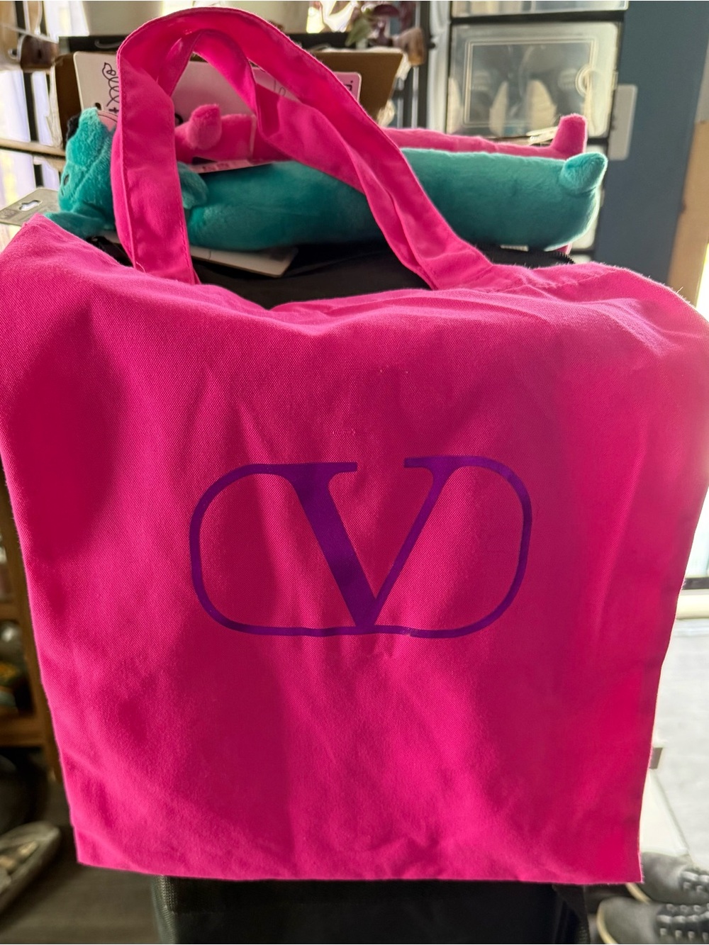 Valentino Pink Logo Tote Bag